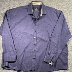Big And Tall Purple Geometric Print Western Wear Rockabilly‎ Button Up